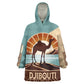 Djibouti Camel Wearable Blanket Hoodie Where Desert Meets Sea and Heritage Stands Tall