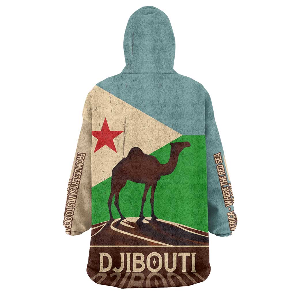 Djibouti Camel Wearable Blanket Hoodie Where Desert Meets Sea and Heritage Stands Tall
