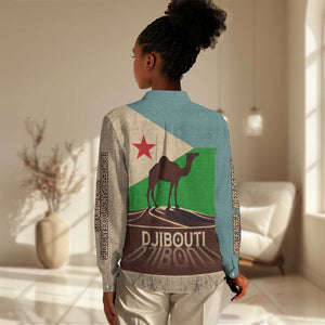Djibouti Camel Women Casual Shirt Where Desert Meets Sea and Heritage Stands Tall