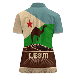 Djibouti Camel Women Polo Shirt Where Desert Meets Sea and Heritage Stands Tall