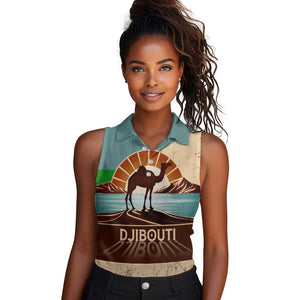 Djibouti Camel Women Sleeveless Polo Shirt Where Desert Meets Sea and Heritage Stands Tall