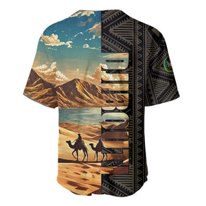 Djibouti Desert Baseball Jersey Camel Riders and African Pattern