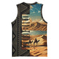 Djibouti Desert Basketball Jersey Camel Riders and African Pattern - African Pride