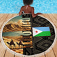 Djibouti Desert Beach Blanket Camel Riders and African Pattern