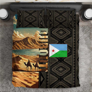 Djibouti Desert Bedding Set Camel Riders and African Pattern