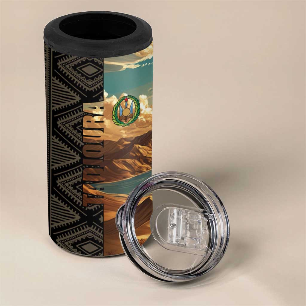 Djibouti Desert 4 in 1 Can Cooler Tumbler Camel Riders and African Pattern