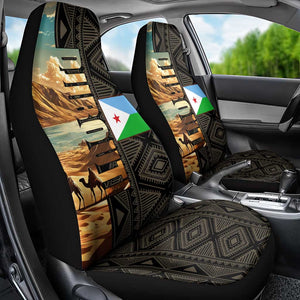 Djibouti Desert Car Seat Cover Camel Riders and African Pattern