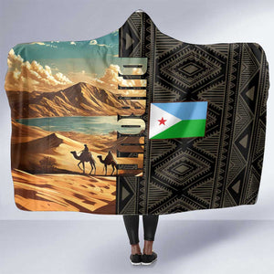 Djibouti Desert Hooded Blanket Camel Riders and African Pattern