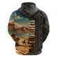 Djibouti Desert Hoodie Camel Riders and African Pattern
