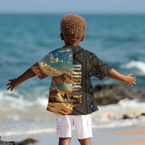 Djibouti Desert Kid Hawaiian Shirt Camel Riders and African Pattern