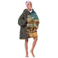 Djibouti Desert Kid Wearable Blanket Hoodie Camel Riders and African Pattern