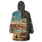 Djibouti Desert Kid Wearable Blanket Hoodie Camel Riders and African Pattern