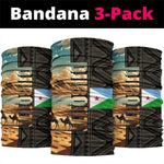 Djibouti Desert Neck Gaiter Camel Riders and African Pattern - African Pride