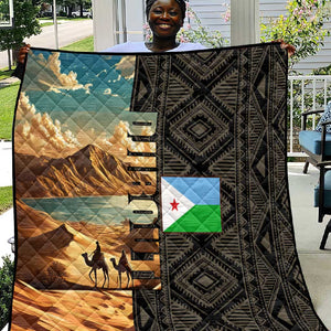 Djibouti Desert Quilt Camel Riders and African Pattern