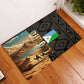 Djibouti Desert Rubber Doormat Camel Riders and African Pattern