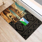 Djibouti Desert Rubber Doormat Camel Riders and African Pattern