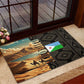 Djibouti Desert Rubber Doormat Camel Riders and African Pattern