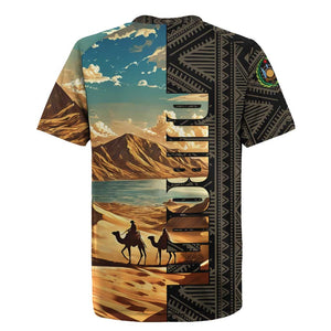 Djibouti Desert Rugby Jersey Camel Riders and African Pattern