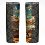 Djibouti Desert Skinny Tumbler Camel Riders and African Pattern