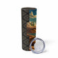 Djibouti Desert Skinny Tumbler Camel Riders and African Pattern