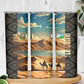 Djibouti Desert Skinny Tumbler Camel Riders and African Pattern