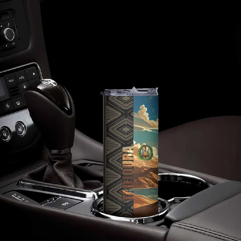 Djibouti Desert Skinny Tumbler Camel Riders and African Pattern