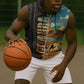 Djibouti Desert Sleeveless Zip Hoodie Camel Riders and African Pattern - African Pride