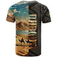 Djibouti Desert T shirt Camel Riders and African Pattern