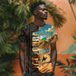 Djibouti Desert T shirt Camel Riders and African Pattern