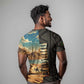 Djibouti Desert T shirt Camel Riders and African Pattern