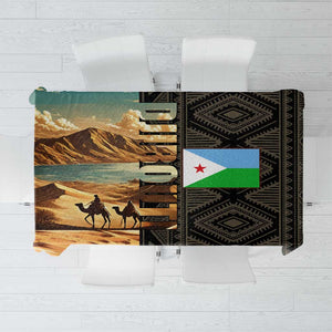 Djibouti Desert Tablecloth Camel Riders and African Pattern