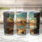 Djibouti Desert Tumbler Cup Camel Riders and African Pattern