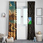 Djibouti Desert Window Curtain Camel Riders and African Pattern