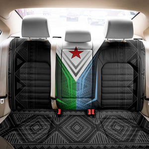 Djibouti Africa Back Car Seat Cover Tribal Geometry Meets National Colors and Red Star Boldness