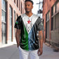 Djibouti Africa Baseball Jersey Tribal Geometry Meets National Colors and Red Star Boldness