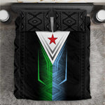 Djibouti Africa Bedding Set Tribal Geometry Meets National Colors and Red Star Boldness