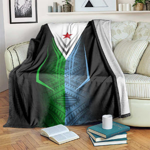 Djibouti Africa Blanket Tribal Geometry Meets National Colors and Red Star Boldness