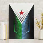 Djibouti Africa Canvas Wall Art Tribal Geometry Meets National Colors and Red Star Boldness