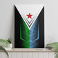 Djibouti Africa Canvas Wall Art Tribal Geometry Meets National Colors and Red Star Boldness