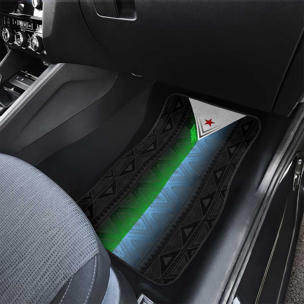 Djibouti Africa Car Mats Tribal Geometry Meets National Colors and Red Star Boldness
