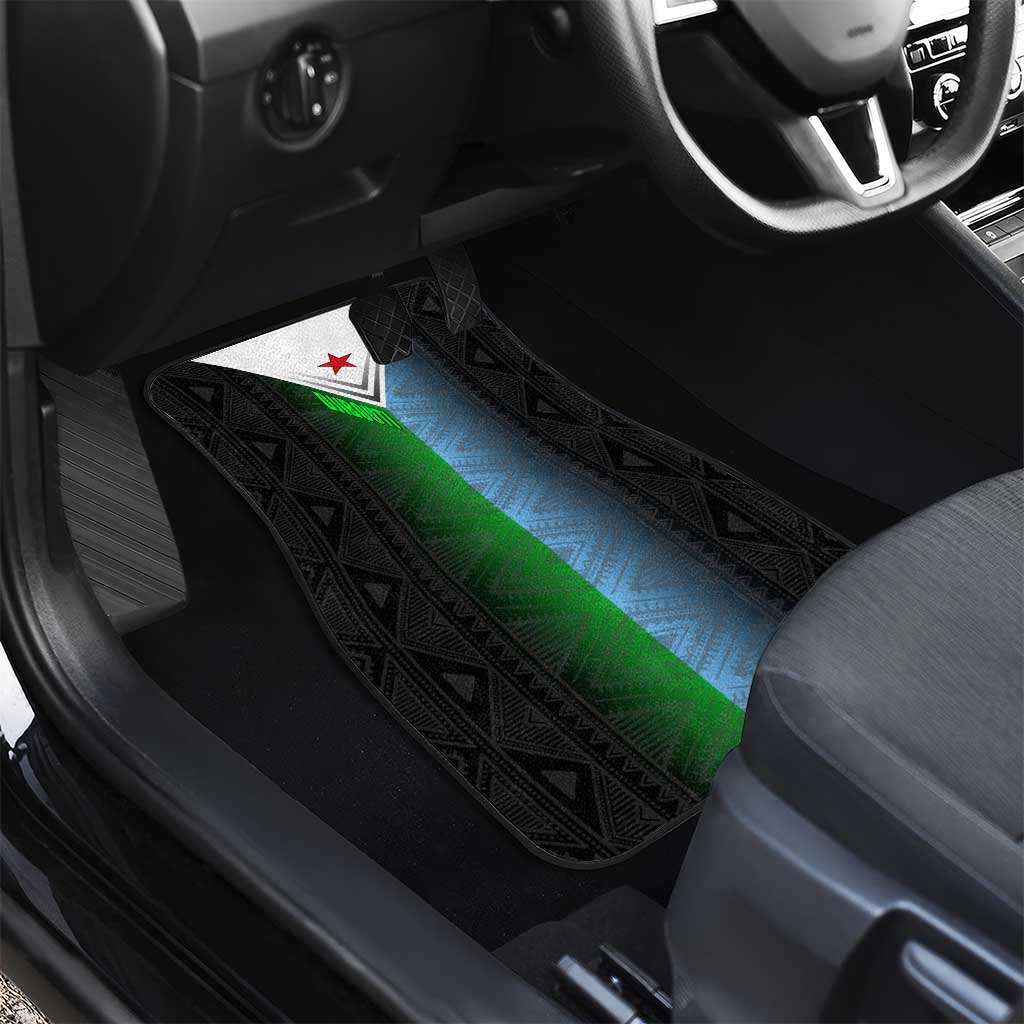 Djibouti Africa Car Mats Tribal Geometry Meets National Colors and Red Star Boldness