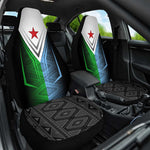 Djibouti Africa Car Seat Cover Tribal Geometry Meets National Colors and Red Star Boldness