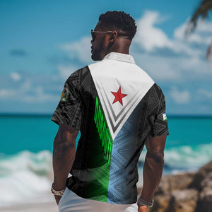 Djibouti Africa Hawaiian Shirt Tribal Geometry Meets National Colors and Red Star Boldness