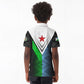 Djibouti Africa Kid Polo Shirt Tribal Geometry Meets National Colors and Red Star Boldness