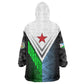 Djibouti Africa Kid Wearable Blanket Hoodie Tribal Geometry Meets National Colors and Red Star Boldness