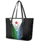 Djibouti Africa Leather Tote Bag Tribal Geometry Meets National Colors and Red Star Boldness