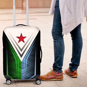 Djibouti Africa Luggage Cover Tribal Geometry Meets National Colors and Red Star Boldness