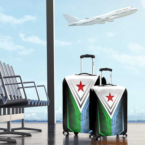 Djibouti Africa Luggage Cover Tribal Geometry Meets National Colors and Red Star Boldness