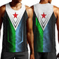Djibouti Africa Men Tank Top Tribal Geometry Meets National Colors and Red Star Boldness