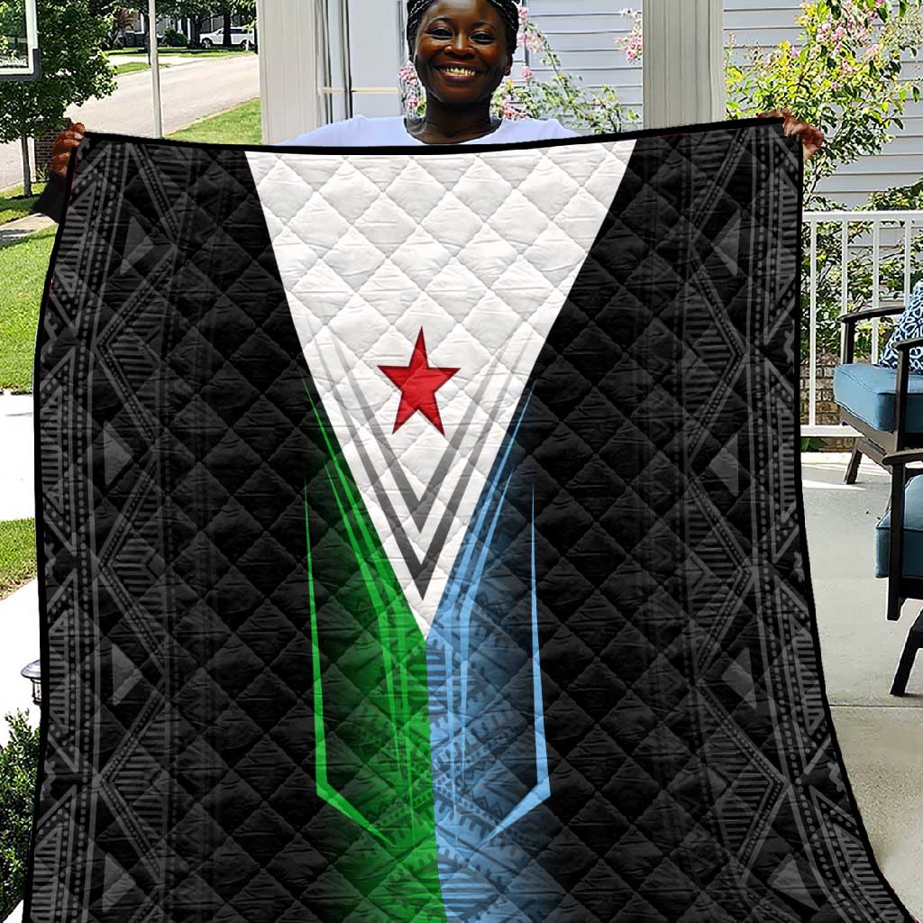 Djibouti Africa Quilt Tribal Geometry Meets National Colors and Red Star Boldness